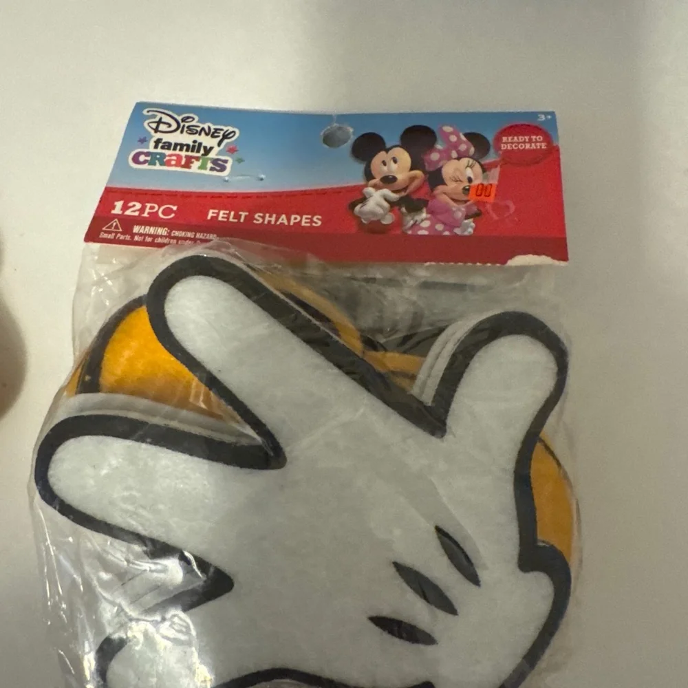 Disney Mickey Mouse Family Crafts Felt Shapes White/Yellow 12PC